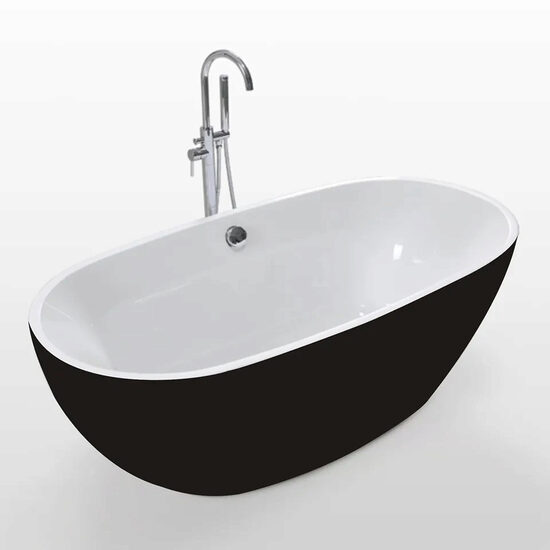 CADA FREESTANDING 7122 BLACK ACRIL 170x75 CM